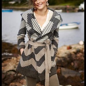 Anthropologie Field Flower Chevron Sweater Jacket